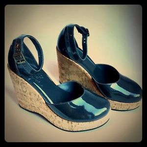 kork ease gloria wedge sandal 9 patent leather